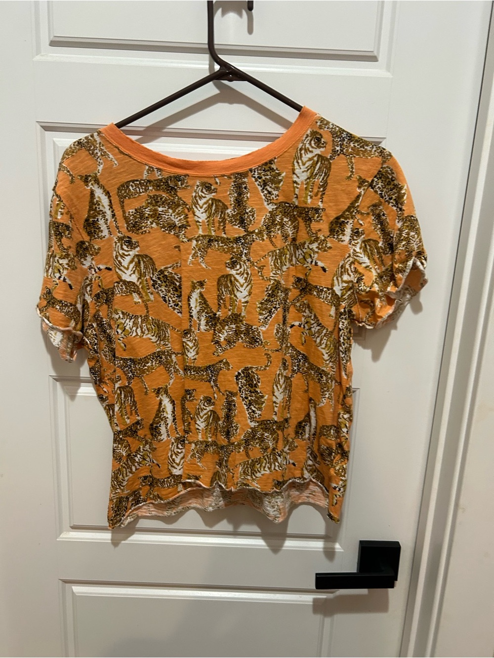 Maeve Orange Tiger Print Short Sleeve Top - Picture 2 of 4